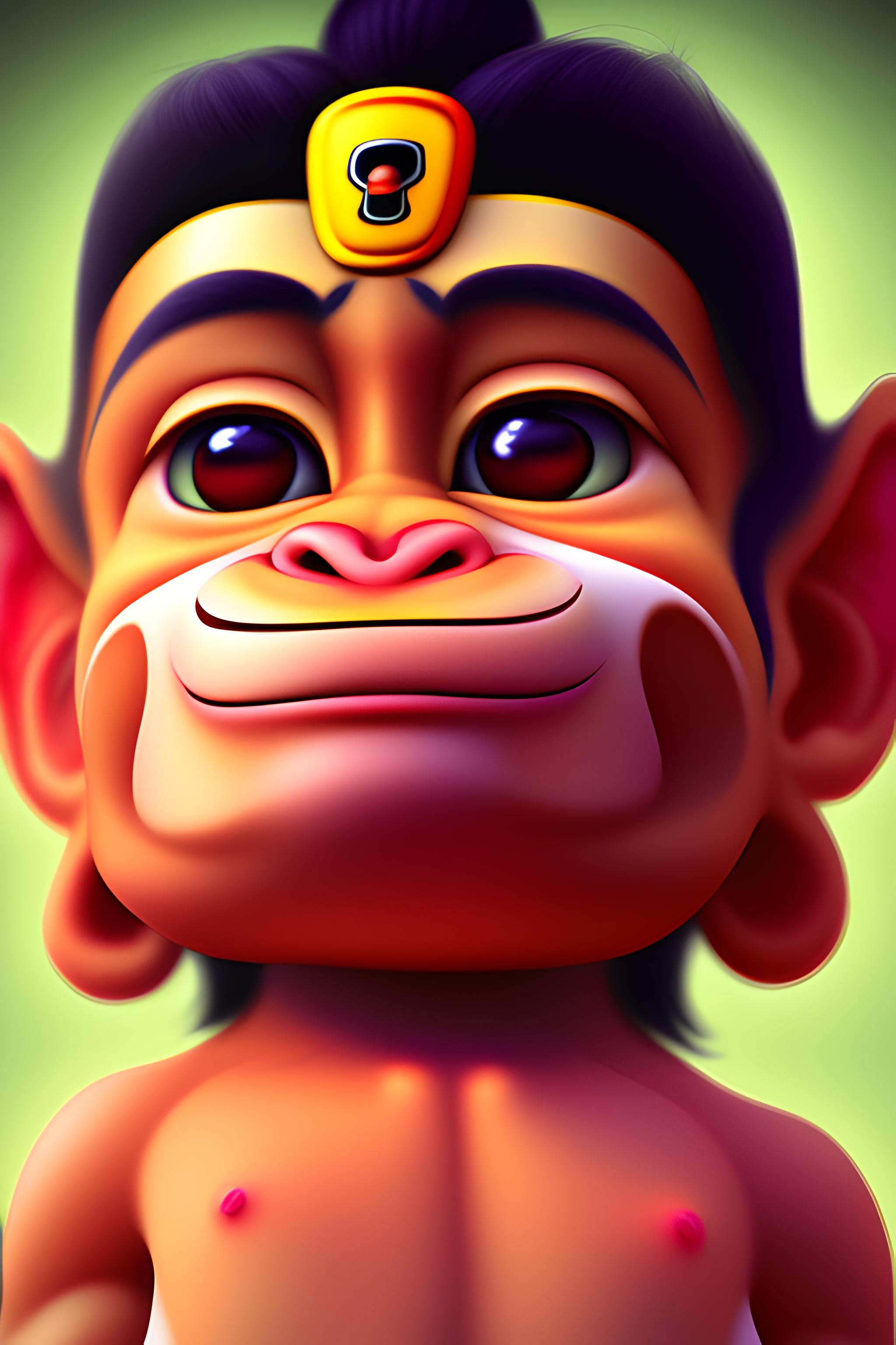 Baby Hanuman in modern style